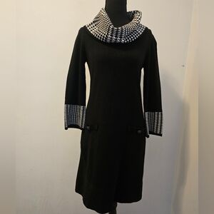 Elegant Black and White Houndstooth Dress